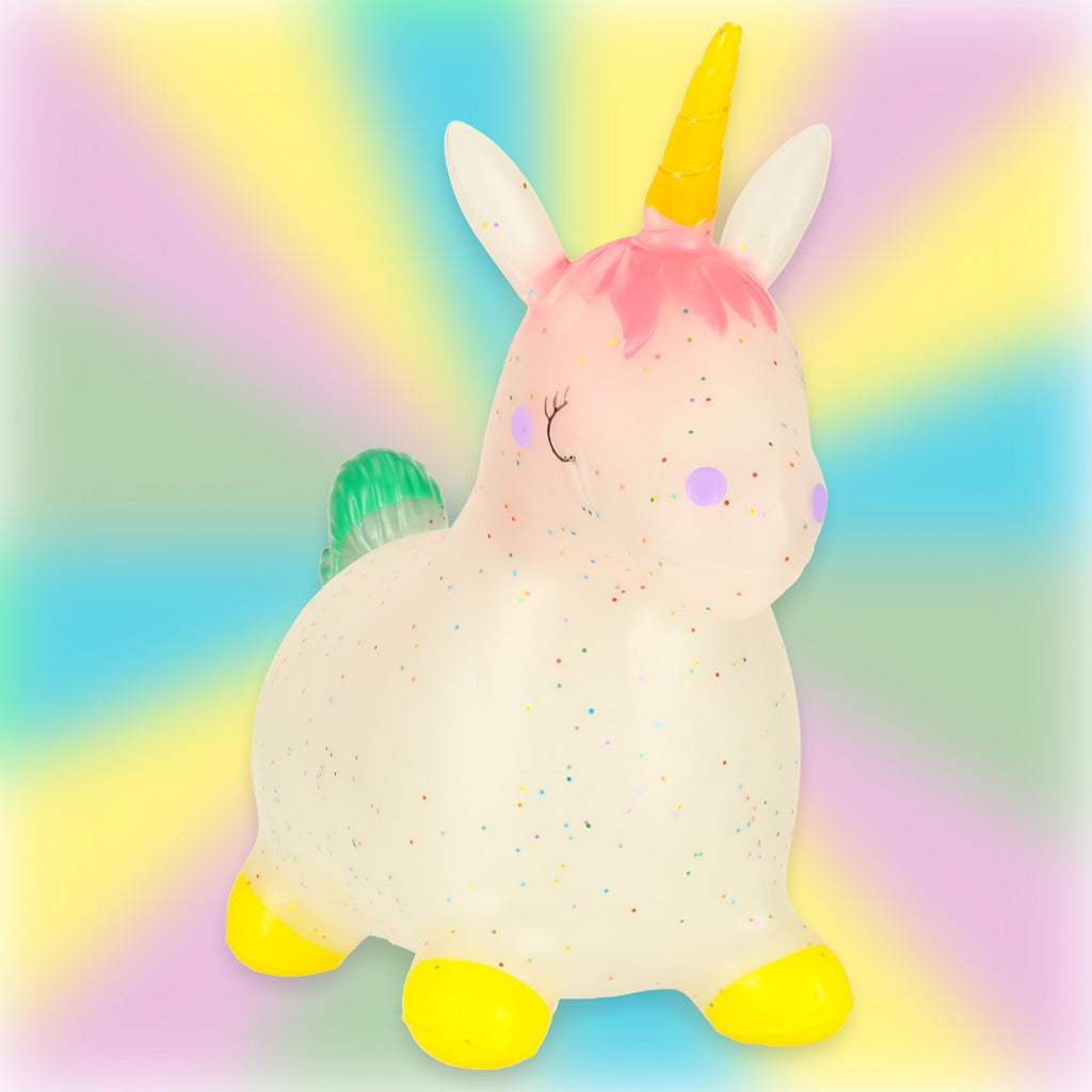 Hoppande ponny gummihäst unicorn 60 cm med pump max 25 kg