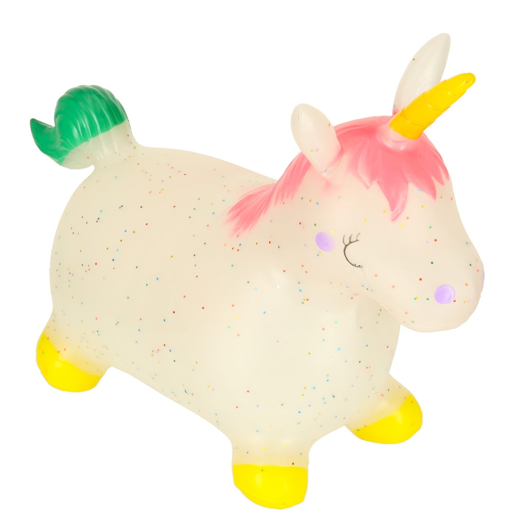 Hoppande ponny gummihäst unicorn 60 cm med pump max 25 kg
