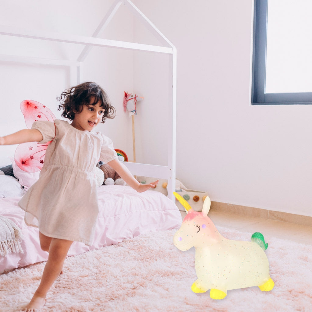 Hoppande ponny gummihäst unicorn 60 cm med pump max 25 kg