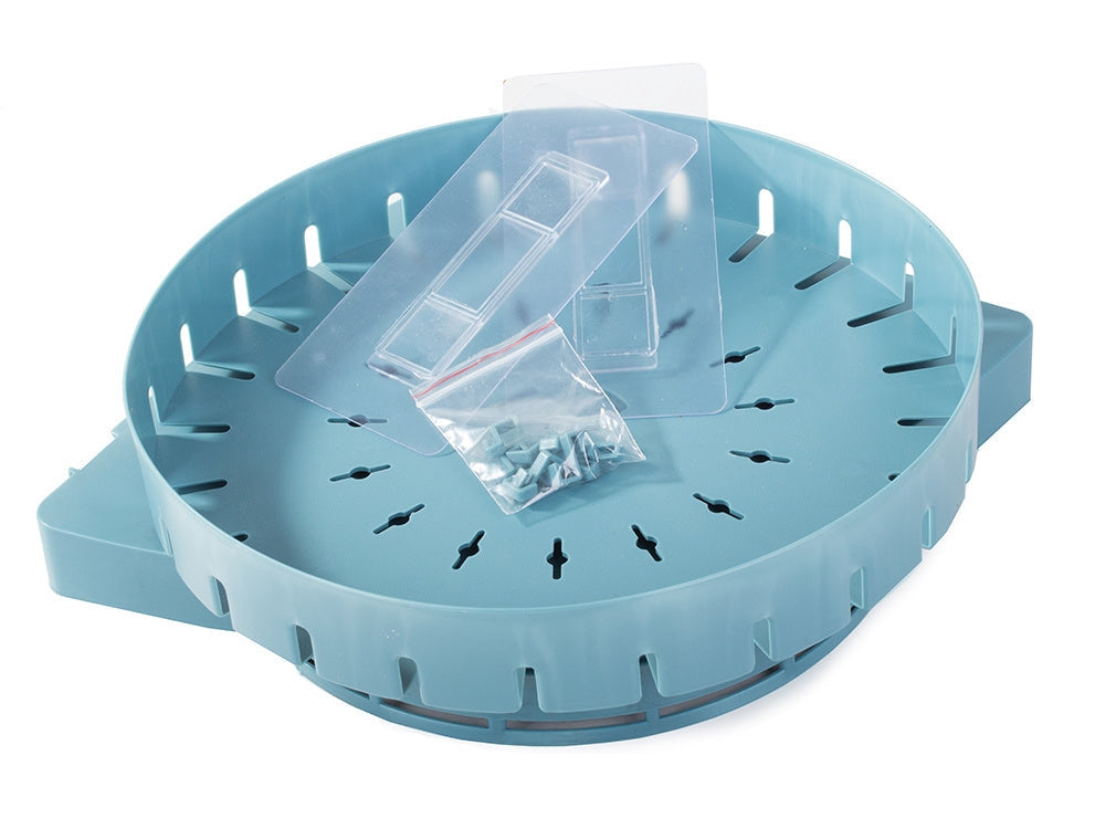 Hörnhylla väggmonterad plast med hängare 26 cm blå/gul mix