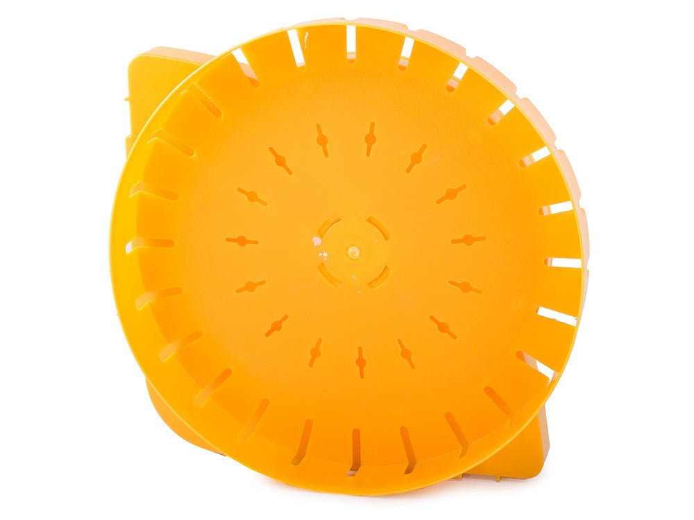 Hörnhylla väggmonterad plast med hängare 26 cm blå/gul mix