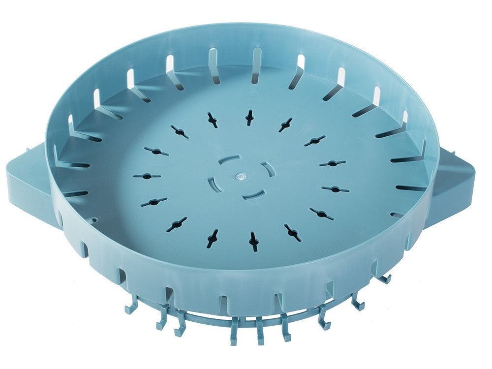 Hörnhylla väggmonterad plast med hängare 26 cm blå/gul mix