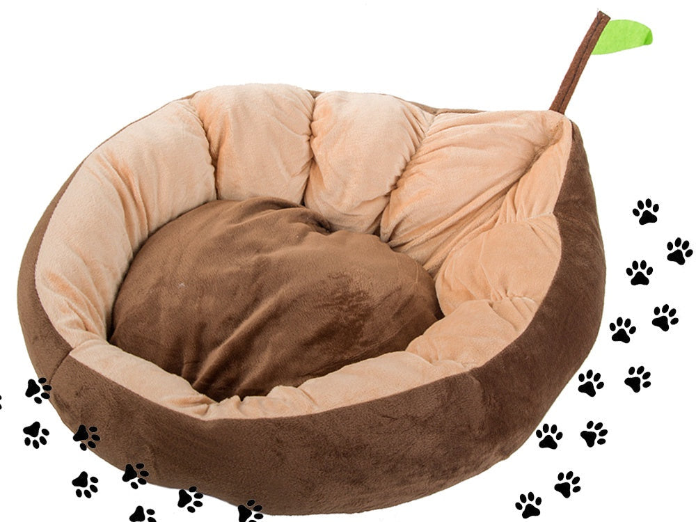 Hundbädd/kattbädd plysch bladform 52x45 cm med halkfri undersida