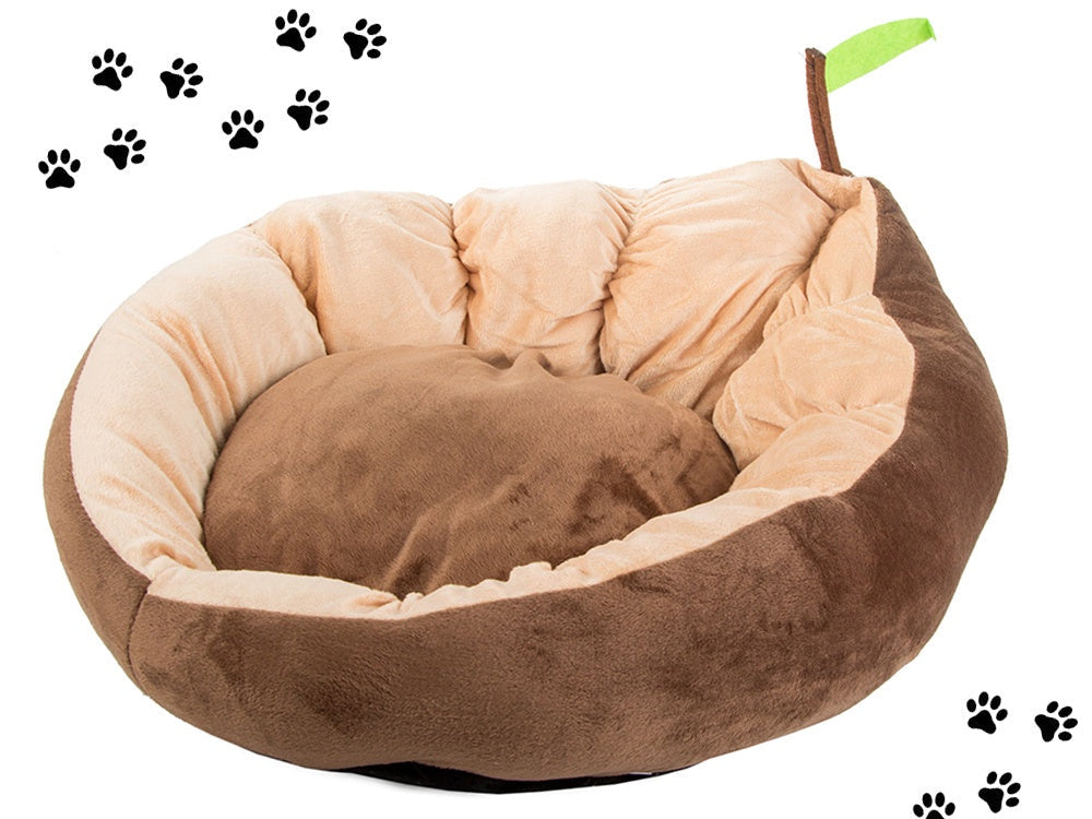 Hundbädd/kattbädd plysch bladform 52x45 cm med halkfri undersida