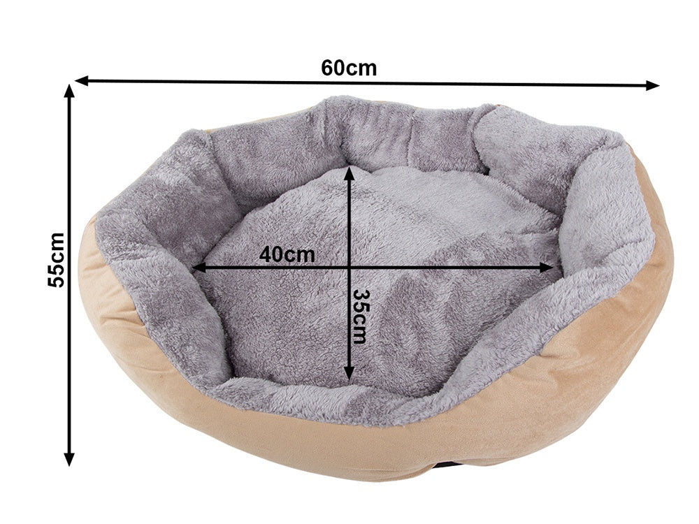 Hundbädd med avtagbar dyna 60x55x15 cm för medelstor hund