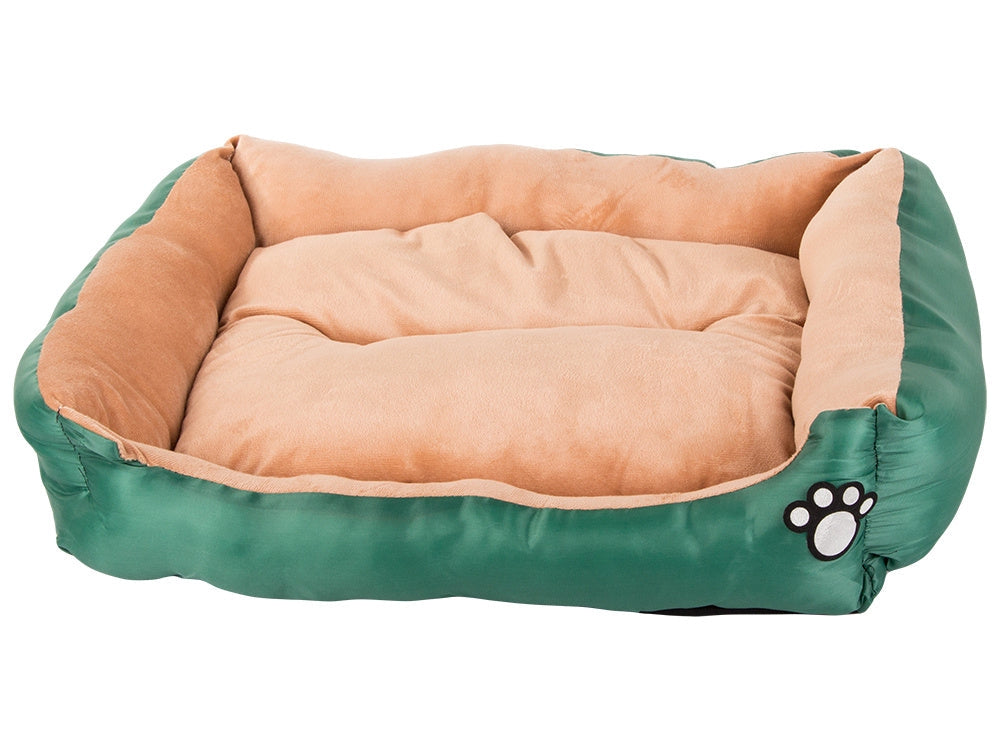 Hund- och kattbädd L 67x57x15 cm plysch grön halkfri botten