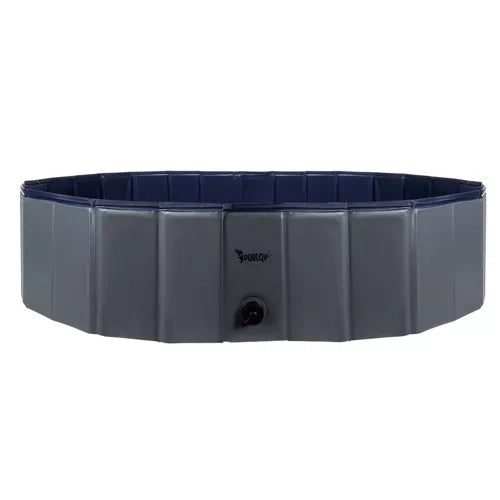 Hundpool fällbar 120x30 cm 300 l med avloppsventil halkfri botten