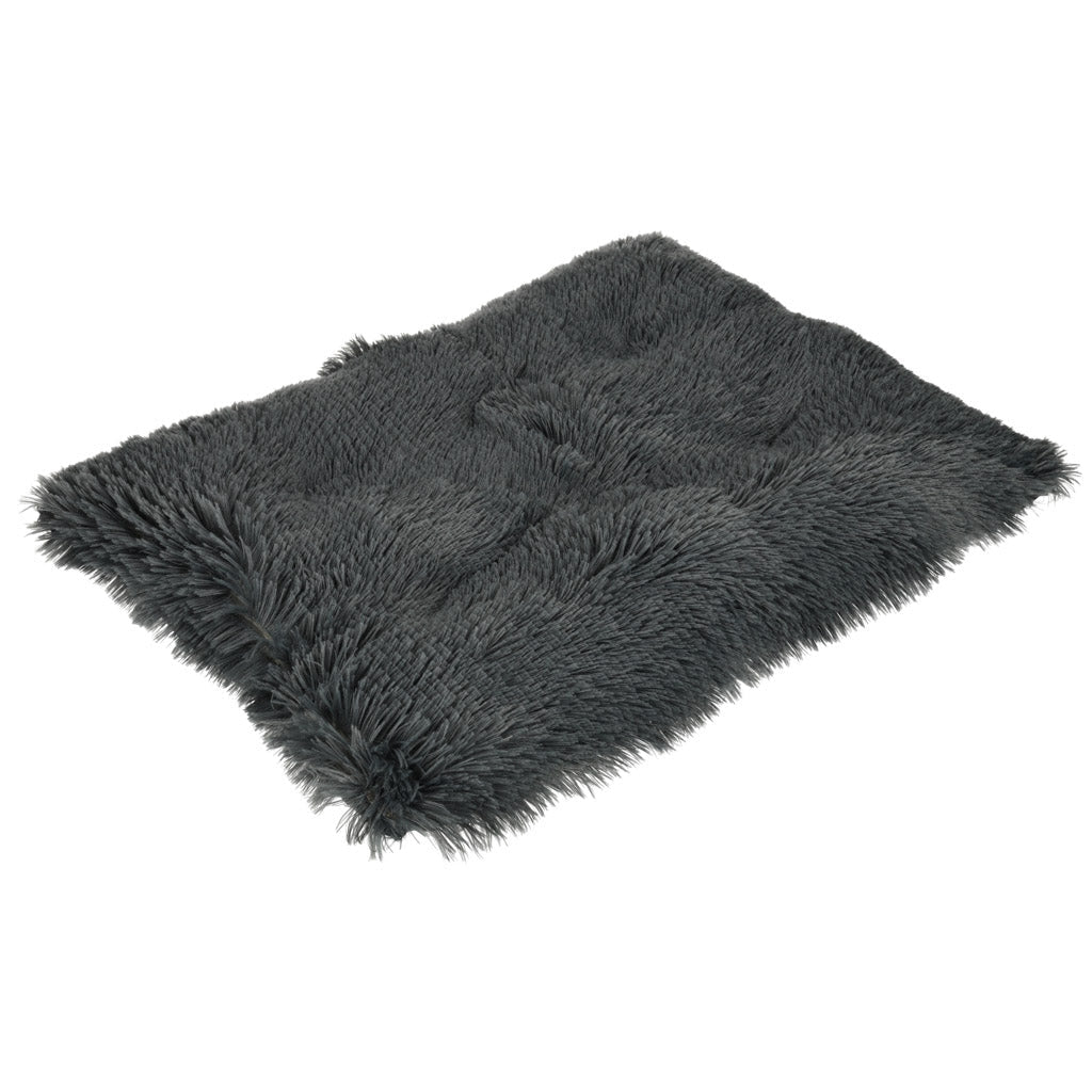 Husdjurskudde rund polyester 50x65x4 cm mörkgrå antislip