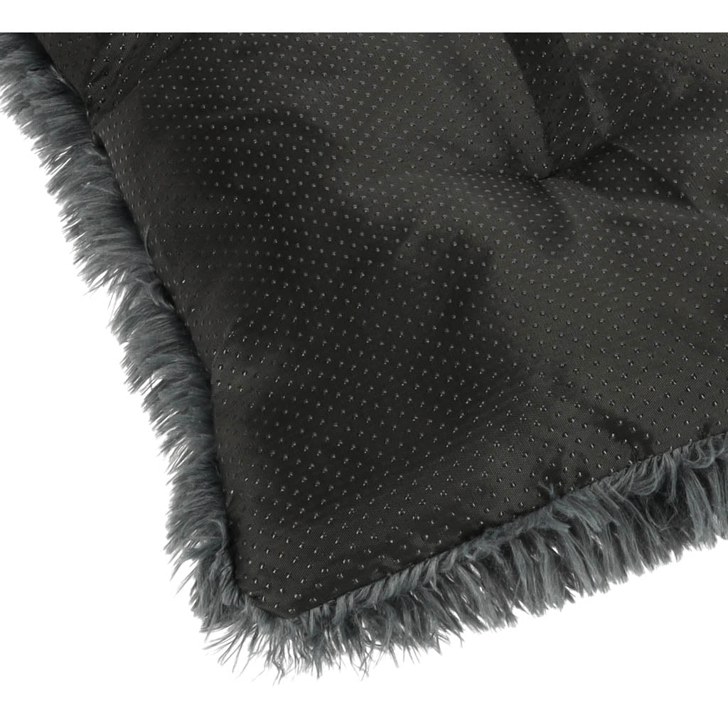 Husdjurskudde rund polyester 50x65x4 cm mörkgrå antislip