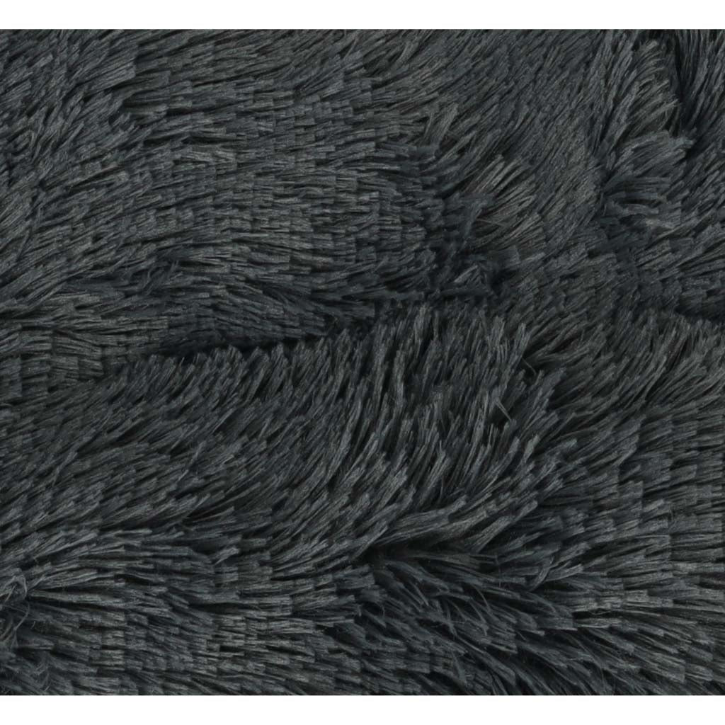 Husdjurskudde rund polyester 50x65x4 cm mörkgrå antislip