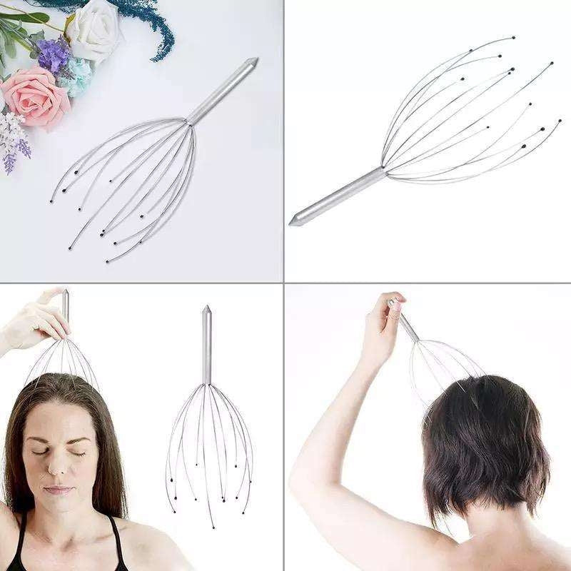 Huvudkliare huvudmassageapparat i rostfritt stål 24 cm silver