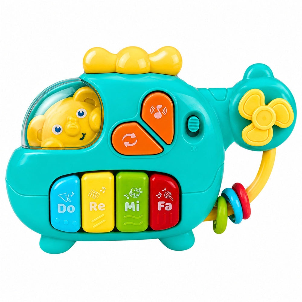 Interaktiv leksakshelikopter med piano, ljud & melodier 17,5 cm
