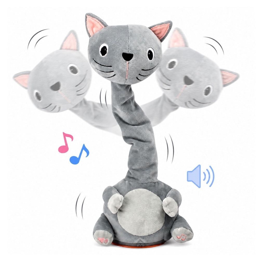 Interaktiv plyschkatt 31 cm med musik, ljud och upprepningsfunktion
