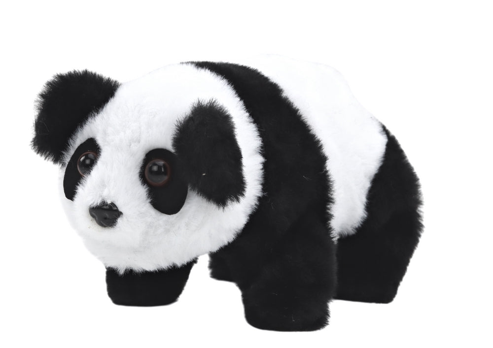 Interaktiv plyschpanda 18 cm med transportväska, batteridriven (2xAA)
