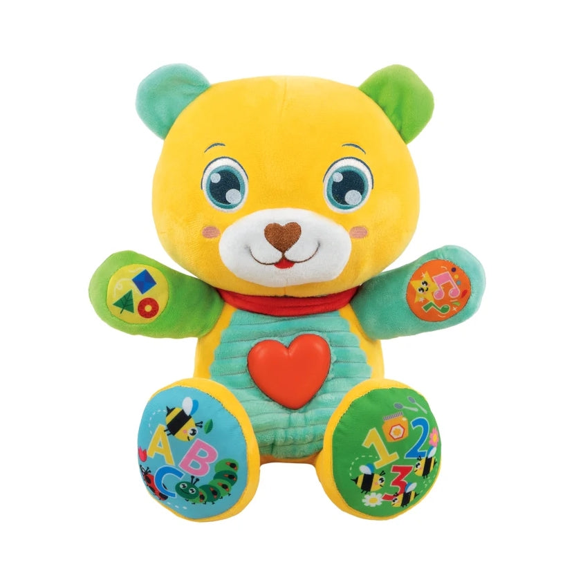 Interaktiv pratande teddybjörn med ljus och knappar, 6+ mån