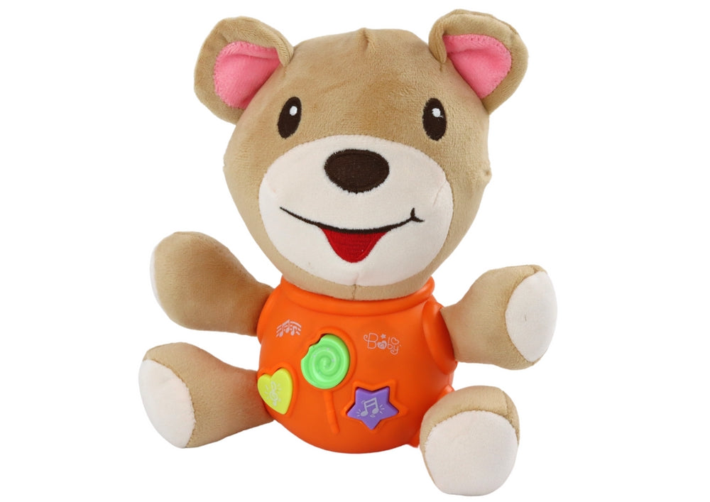 Interaktiv teddybjörn 23 cm med ljud, melodier och engelska ramsor