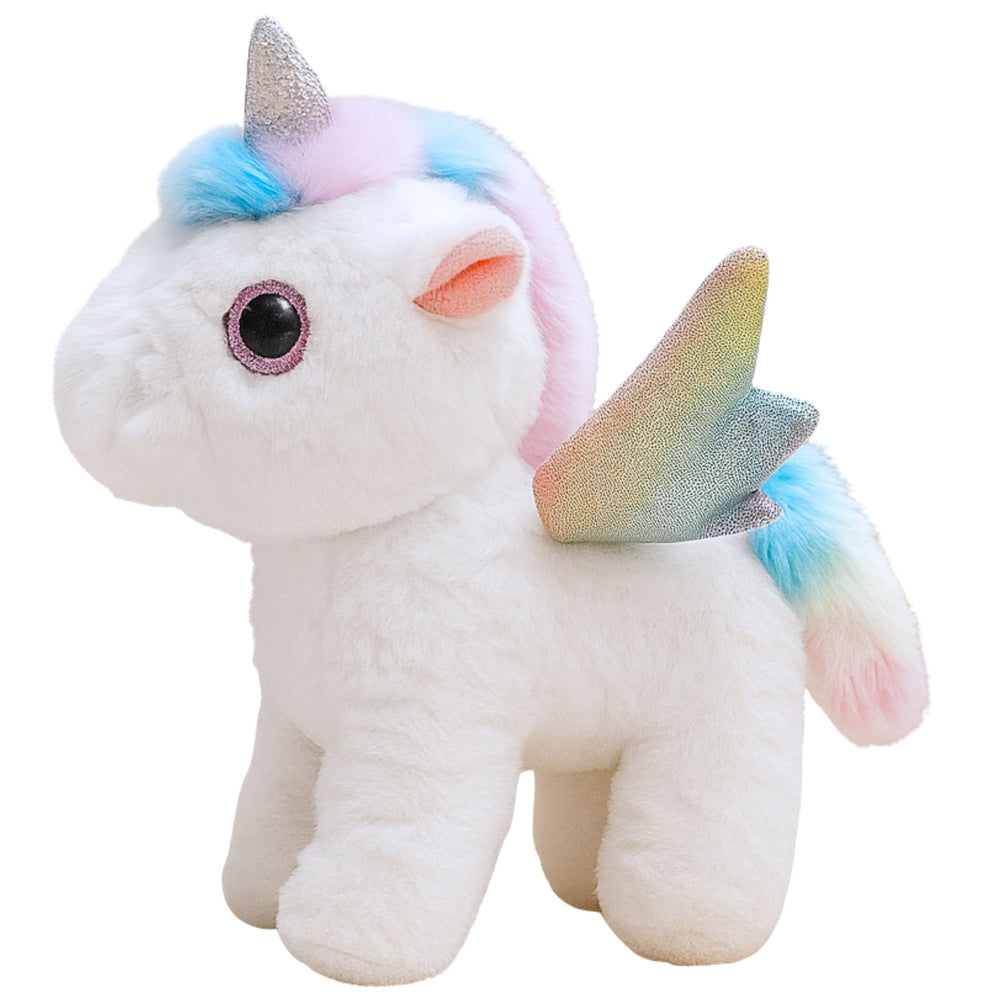 Interaktivt plyschunicorn med ljud och rörelse, bevingad, ca 21 cm