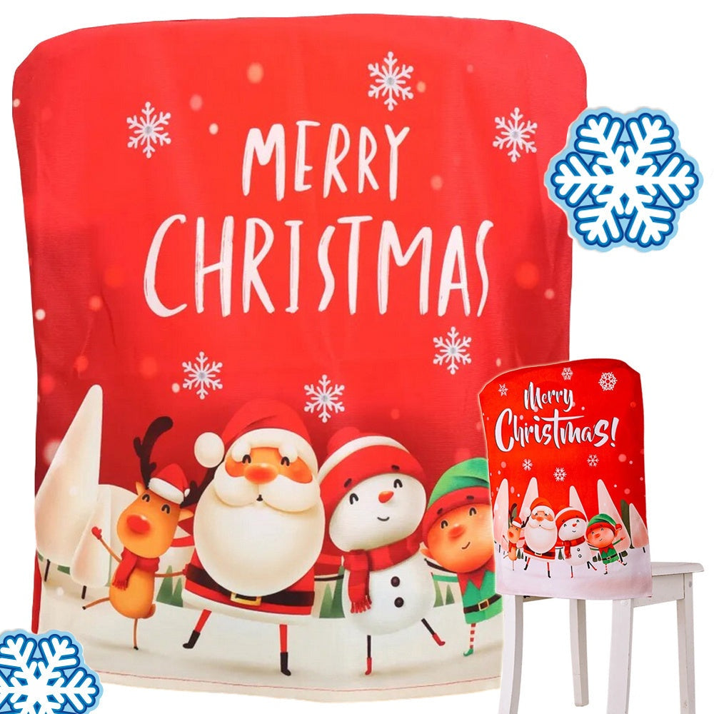 Julstolsöverdrag polyester 58x48 cm 1-pack mönster slumpmässigt
