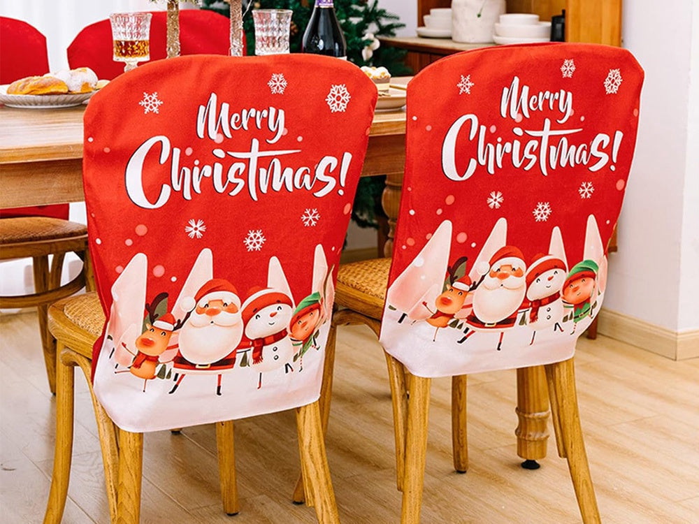 Julstolsöverdrag polyester 58x48 cm 1-pack mönster slumpmässigt