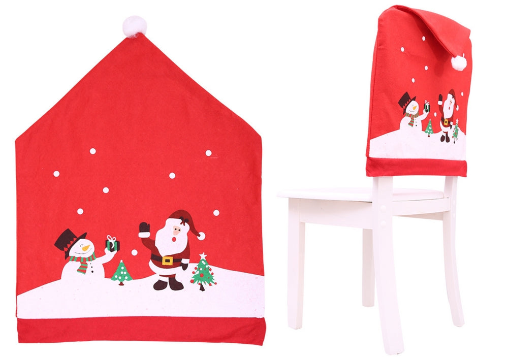 Julstolsöverdrag tomtedräkt röd nonwoven 60x48 cm för standardstol