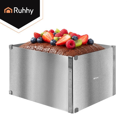 Justerbar bakform utan botten rostfritt stål 15 cm 20-38x24-45 cm