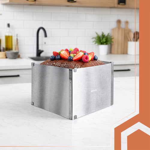 Justerbar bakform utan botten rostfritt stål 15 cm 20-38x24-45 cm