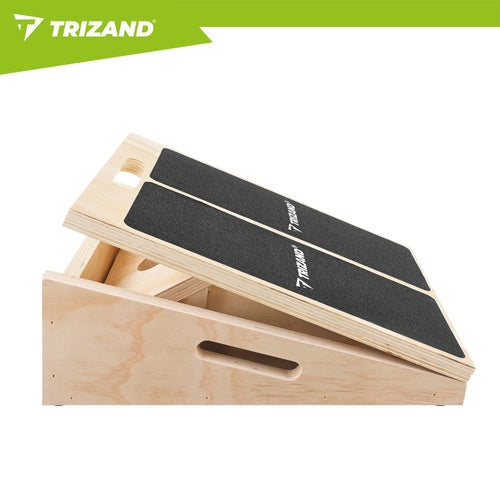Justerbar slant board för vadstretch i trä 15-35° halkfri 150 kg