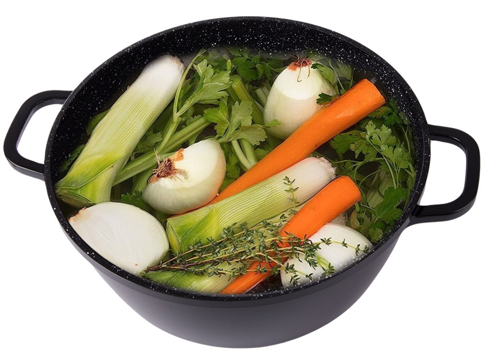 Kastrull 12,6 L med glaslock aromatiser gjuten alu non-stick
