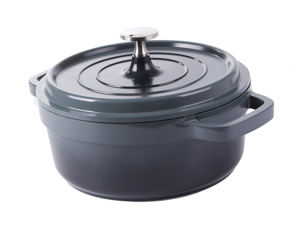 Kastrull med lock 2,2 L gjuten aluminium non-stick grå induktion
