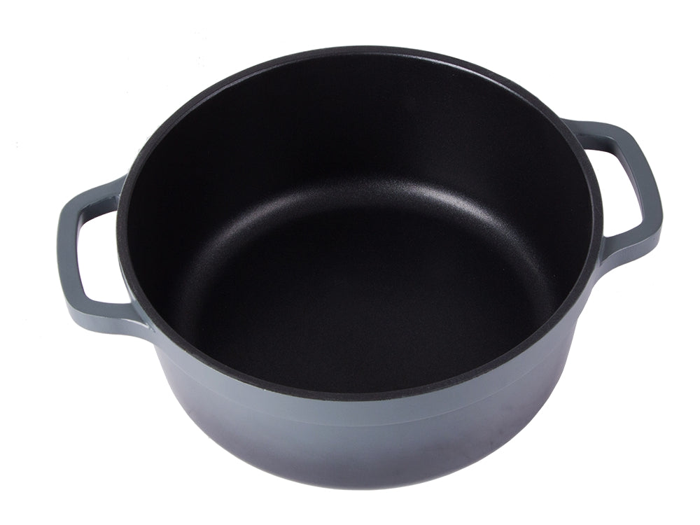 Kastrull med lock 4 L gjuten aluminium non-stick, grå, induktion/ugn