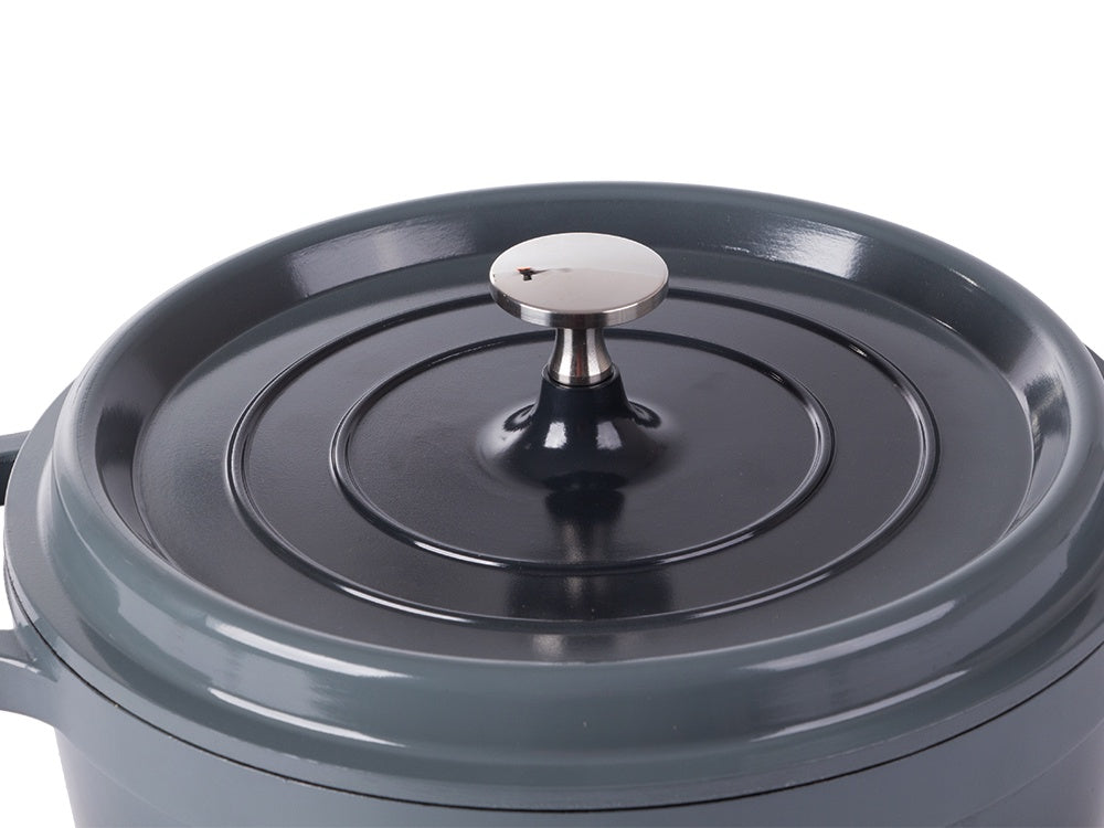 Kastrull med lock 4 L gjuten aluminium non-stick, grå, induktion/ugn