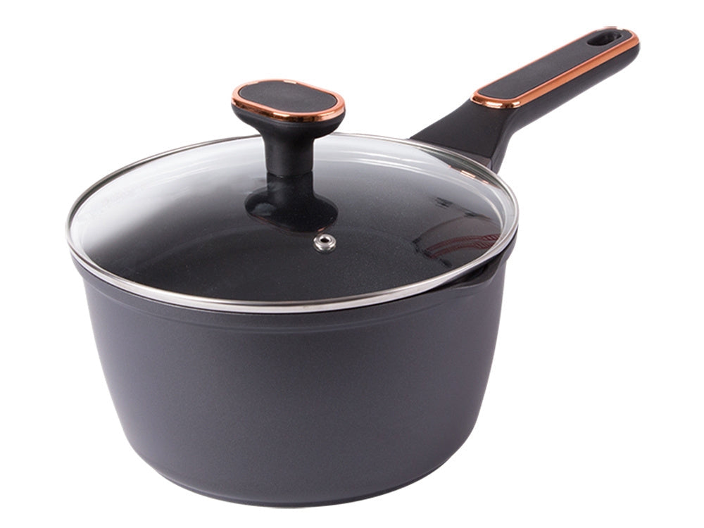 Kastrull- och grytset gjuten aluminium non-stick, för induktion, svart