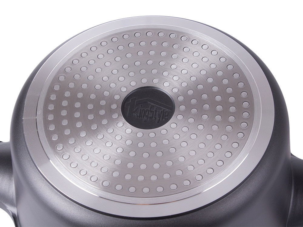 Kastrull- och grytset gjuten aluminium non-stick, för induktion, svart