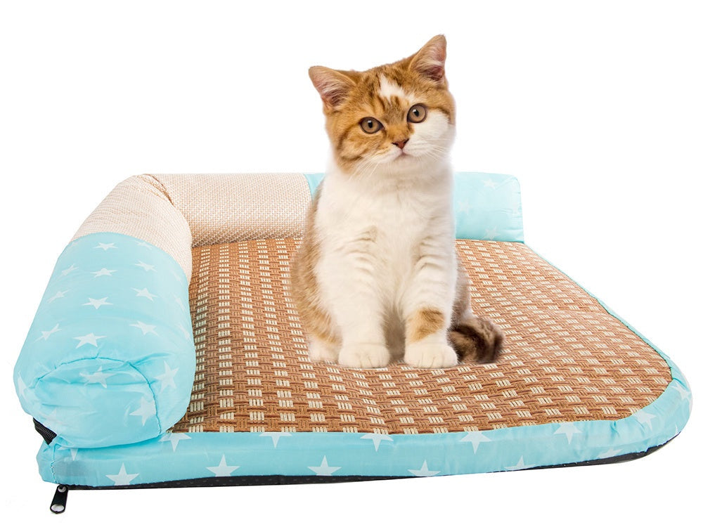 Kattbädd med klösyta storlek L 65x55 cm blandade mönster