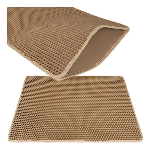 Kattlådematta 75x55 cm EVA-skum beige vattentålig halkfri