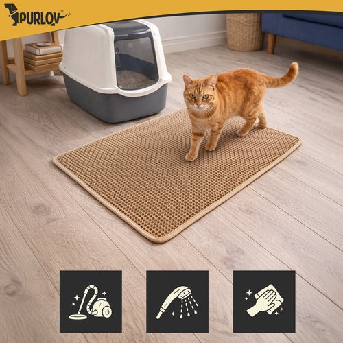 Kattlådematta 75x55 cm EVA-skum beige vattentålig halkfri