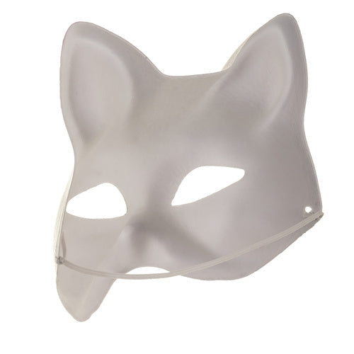 Kattmasker DIY vita i pappersmassa 10-pack med gummiband 17x18 cm
