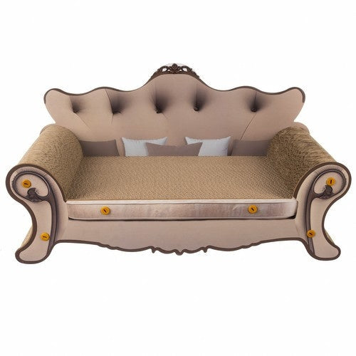 Kattsoffa klösbräda i wellpapp/MDF 60 cm, sittyta 41x28 cm