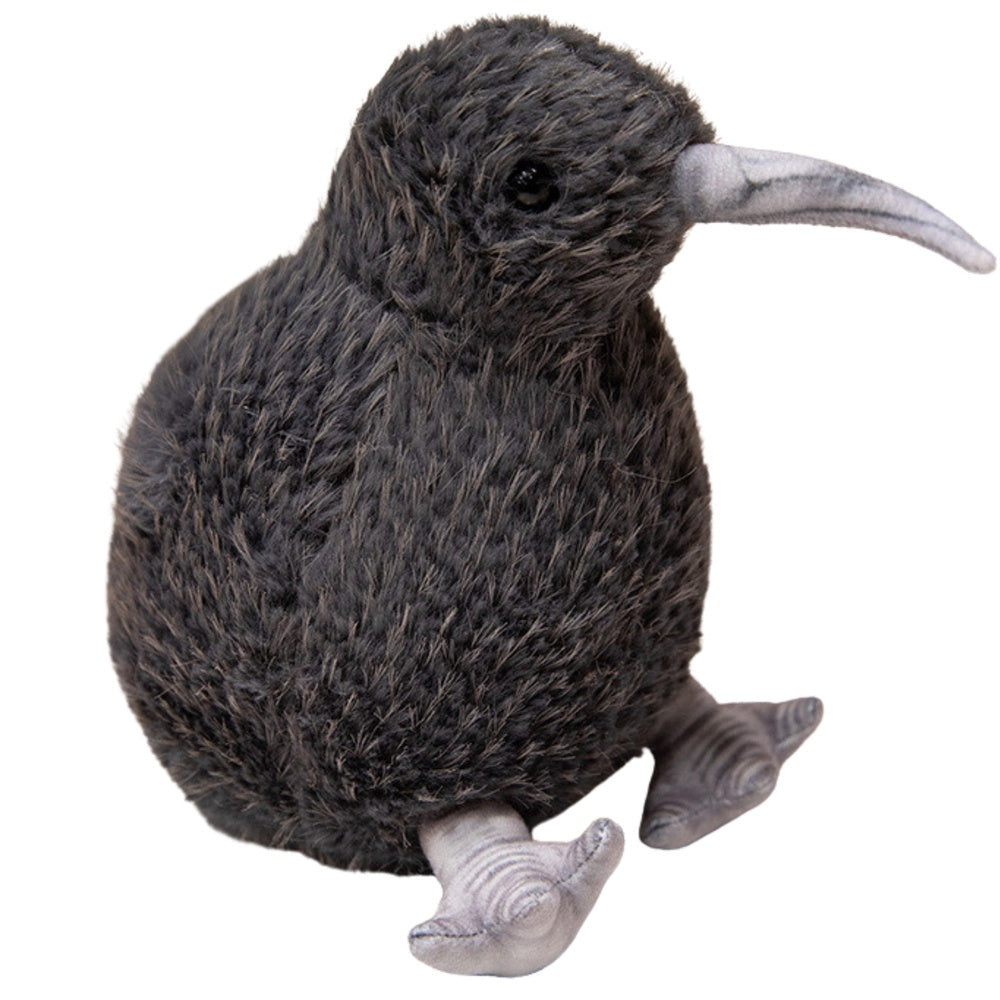 Kiwi fågel gosedjur 17 cm mjuk plysch svart, från 3 år