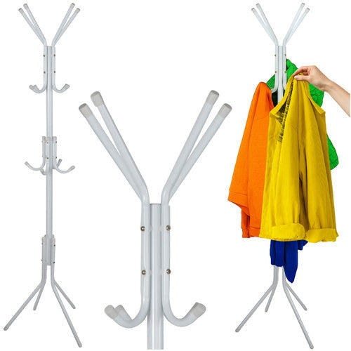 Klädhängare golvmodell metall vit 170 cm 3 nivåer 20 kg
