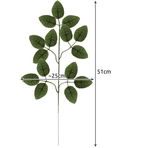 Konstgjorda rosbladskvistar 12-pack grön 51x25 cm polyester/PVC