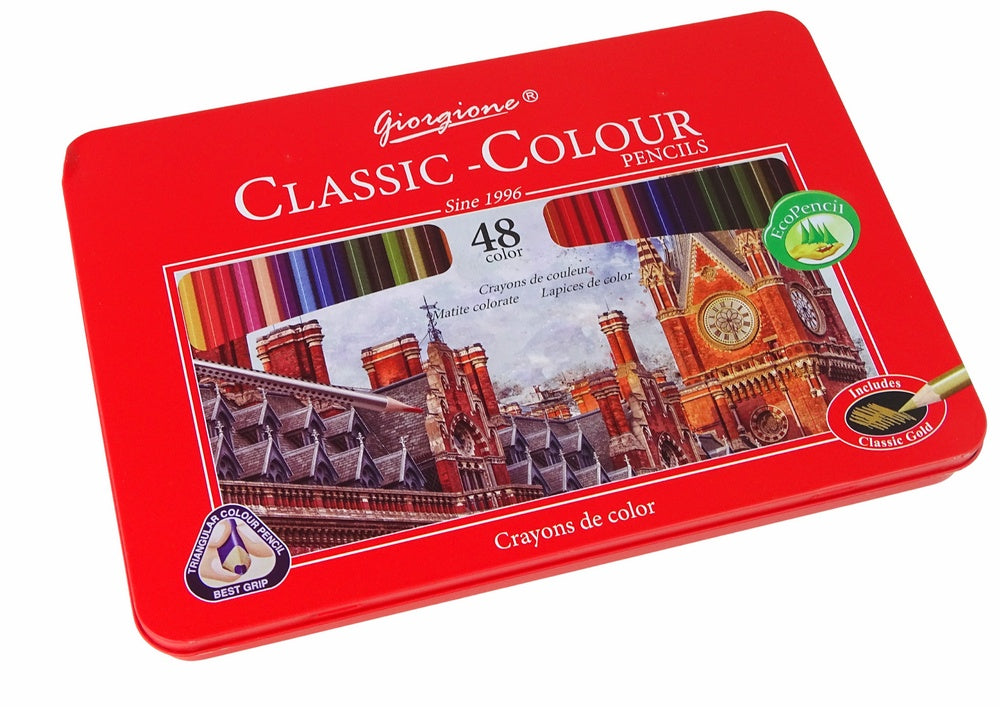 Konstkritor 48-pack 17 cm i metallask, 48 färger, CE/EN71, 3+
