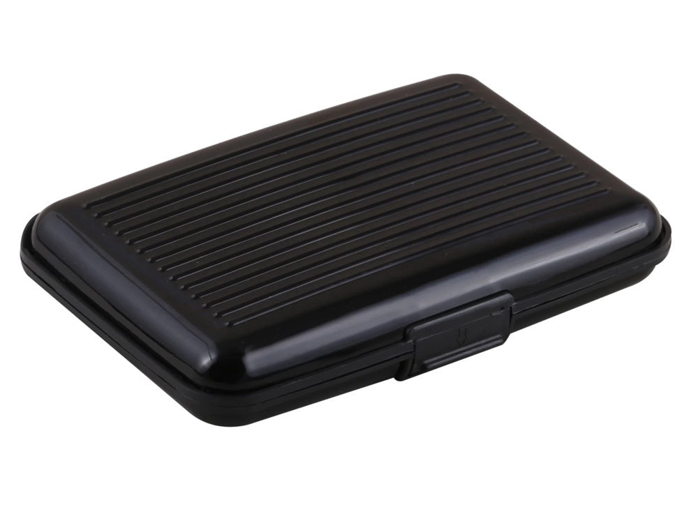 Kortfodral aluminium 6 fack RFID-skydd svart 11x7,5x2 cm