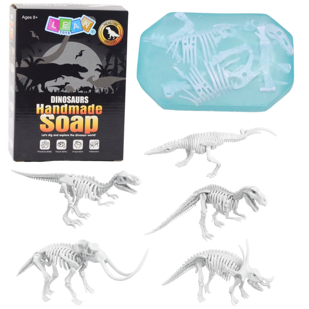 Kreativt 2-i-1 dinosaurie tvålkit – gräv fram skelett & gjut 2 formar