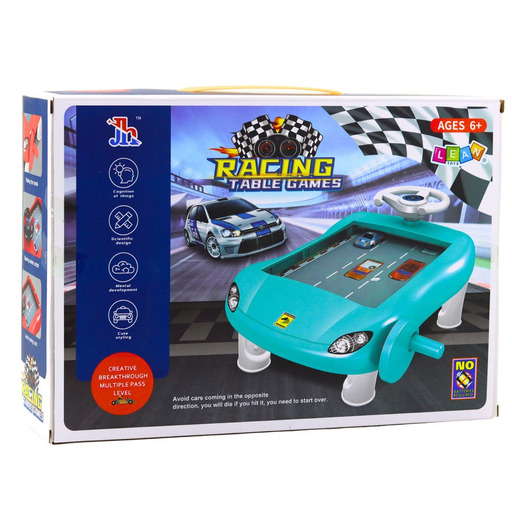 Körsimulator bordleksak med ratt och spårbräda, manuell batterifri