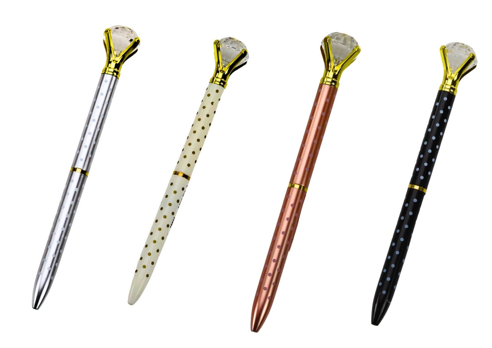 Kulpenna med diamanttopp blått bläck 48-pack 16 cm, välj färg