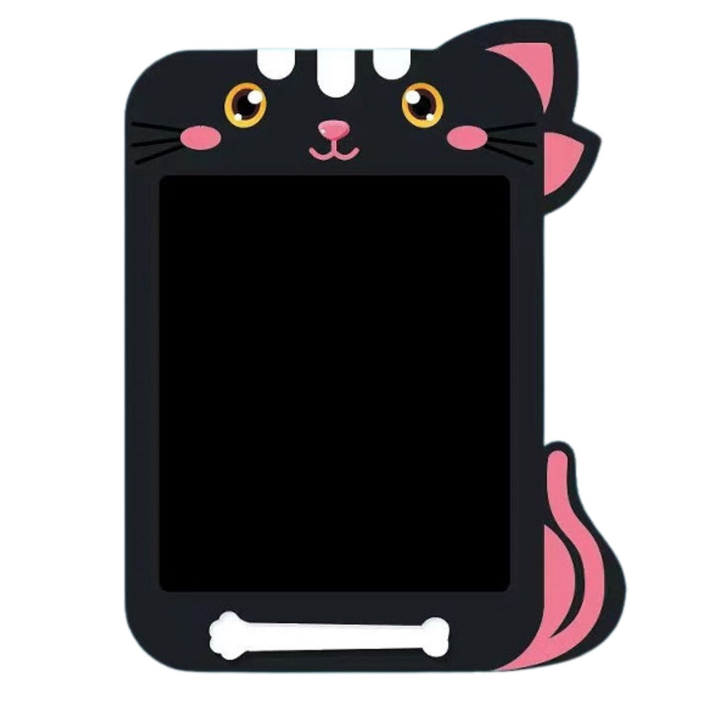 LCD ritplatta för barn kattform svart med stylus och suddknapp