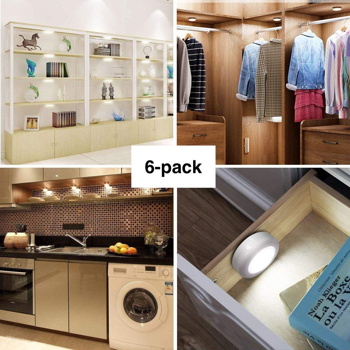 LED Spotlights 6-pack med Fjärrkontroll – RGB Färgbyte & Dimmer – Inomhus/Utomhusbelysning