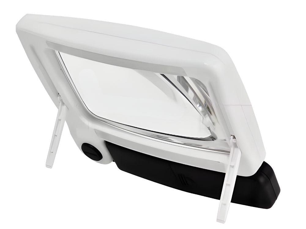 LED-förstoringsglas 3,5x stående med 16 LED hopfällbart svart/vit
