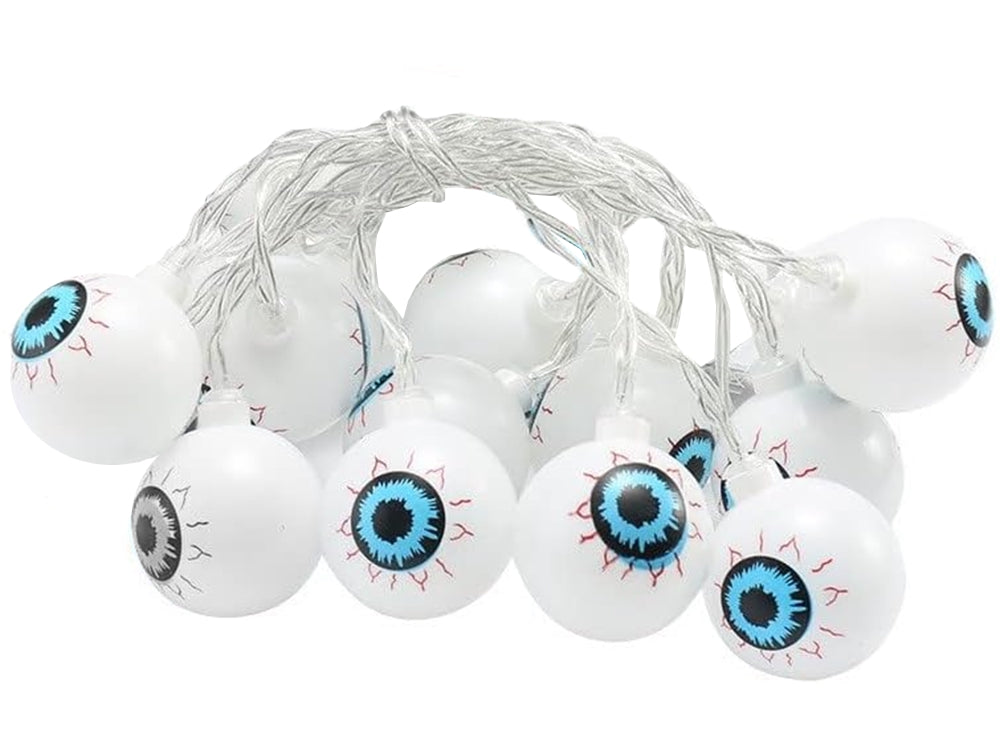 LED ljusslinga Halloween 10 pumpor batteridriven vit 195 cm
